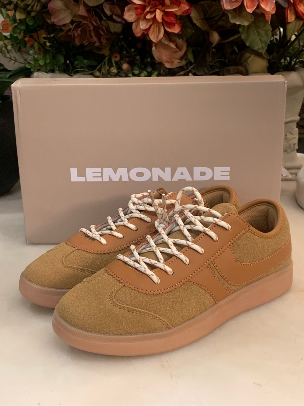LEMONADE TAN FABRIC SNEAKERS SIZE 7